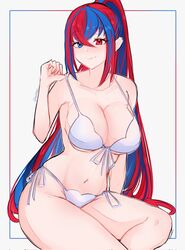  alear_(female)_(fire_emblem) alear_(fire_emblem) alternate_costume bikini blue_eyes blue_hair braid breasts cleavage crossed_bangs crown_braid english_commentary female fire_emblem fire_emblem_engage front-tie_bikini_top front-tie_top heterochromia highres large_breasts long_hair multicolored_hair official_alternate_hairstyle ponytail red_eyes red_hair serafineart1001 side-tie_bikini_bottom sideboob solo split-color_hair swimsuit tiara two-tone_hair underboob undressing very_long_hair white_bikini 