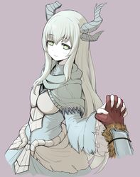  colored_skin dragon_girl dragon_horns dress female genderswap_(mtf) green_eyes holding_hands horns humanization interlocked_fingers long_hair looking_at_viewer okamura_(okamura086) paarthurnax pov rule_63 sidelocks smile the_elder_scrolls the_elder_scrolls_v:_skyrim white_hair 