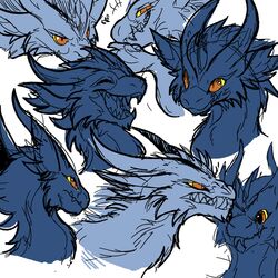  1:1 angry annoyed blitzdrachin conditional_dnp curious dragon facial_expressions fur furred_dragon furred_scalie happy mythological_creature mythological_scalie mythology rykin scalie smug yellow_eyes 