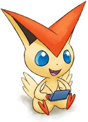  commentary english_commentary full_body no_humans pokemon pokemon_(creature) pyritie solo transparent_background victini 