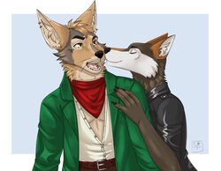  anthro belt canid canine canis closed_eyes clothed clothing duo ear_piercing ear_ring fan_character female hand_on_shoulder hi_res inner_ear_fluff jackal jacket kieran_adalwin kissing kissing_cheek leather leather_clothing leather_jacket leather_topwear legend_of_ahya male male/female mammal murana_wolford_(darkflame-wolf) piercing ring_piercing sajophoe scarf surprise surprise_kiss surprised_expression topwear tuft whiskers wolf yellow_eyes 