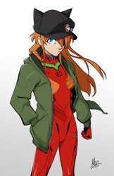  blue_eyes bodysuit evangelion:_3.0+1.0_thrice_upon_a_time evangelion:_3.0_you_can_(not)_redo eyepatch female hat highres hood hooded_jacket jacket multicolored_bodysuit multicolored_clothes mx._moz neon_genesis_evangelion orange_bodysuit orange_hair pilot_suit plugsuit rebuild_of_evangelion red_bodysuit science_fiction skinny solo souryuu_asuka_langley 