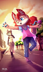  4_toes absurd_res ahya_(legend_of_ahya) anthro barefoot blue_eyes bottomwear canid canine canis claws clothing daughter_(lore) denim denim_bottomwear denim_clothing dessert dress duo family fan_character feet female food fur hair happy heterochromia hi_res ice_cream ice_cream_cone inner_ear_fluff jeans legend_of_ahya lolicon lunesnowtail mammal mother_(lore) mother_and_child_(lore) mother_and_daughter_(lore) murana_wolford_(darkflame-wolf) pants parent_(lore) parent_and_child_(lore) parent_and_daughter_(lore) plant red_body red_fur red_hair road sidewalk sunset tail tail_mouth taylor_renee_wolford_(darkflamewolf) toes tongue tongue_out town tree tuft unusual_anatomy unusual_tail wolf yellow_eyes young 