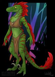  anthro bottomwear bra breasts clothed clothing dinosaur dromaeosaurid extinct female hi_res indiwolf loincloth medium_breasts prehistoric_species reptile scalie solo stripes theropod tribal underwear uthalla velociraptor 