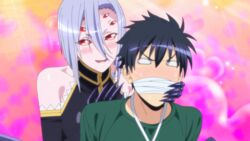  1boy animated animated female kurusu_kimihito monster_girl monster_musume_no_iru_nichijou rachnera_arachnera red_eyes smile spider_girl tied tied_up 