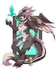  2021 4_fingers anthro biped black_body black_fur brown_body brown_feathers brown_tail brown_wings cel_shading cloudyiki countershading domestic_pet dragon duo feathers featureless_crotch fingers full-length_portrait fur furred_dragon furred_scalie hi_res horn kemono long_tail male markings mythological_creature mythological_scalie mythology portrait scalie shaded simple_background tail tan_body tan_countershading tan_feathers tan_fur tan_wings teal_markings thick_tail three-quarter_view watermark wings 