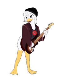  3:4 90s_clothing absurd_res alpha_channel alternative_rock anatid anseriform anthro avian bird blueondrive bottomless clothed clothing daisy_duck disney duck ducktales ducktales_(2017) electric_guitar female fender_jaguar fender_musical_instruments_corporation grunge_(genre) guitar guitarist hard_rock hardcore_punk heavy_metal hi_res musical_instrument musician playing_guitar playing_music plucked_string_instrument punk_rock rock_(genre) shoeless simple_background singer solo string_instrument transparent_background 