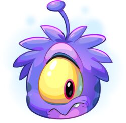  1_eye alien_puffle alpha_channel ambiguous_gender antennae_(anatomy) club_penguin feral full-length_portrait official_art portrait puffle purple_body simple_background solo transparent_background unknown_artist yellow_sclera 