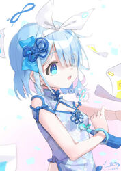  :o arona_(blue_archive) blue_archive blue_dress blue_eyes blue_hair blue_rope bow_hairband bracelet breasts china_dress chinese_clothes colored_inner_hair dress eyes_visible_through_hair female floral_print gradient_background hair_over_one_eye hairband halo highres infinity_symbol jewelry jpeg_artifacts medium_hair multicolored_hair pink_background pink_hair rope short_hair signature small_breasts solo tassel teeth two-tone_background two-tone_hair upper_body upper_teeth_only whale_ornament white_background white_hairband wittmann_(ehvr8373) 