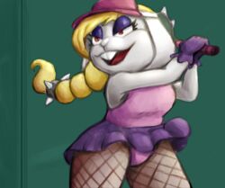  anthro better_version_at_source blonde_hair breasts broodal buckteeth clothing digital_media_(artwork) female gloves hair handwear hariet_(mario) lagomorph legwear leporid mammal mario_bros nintendo outside rabbit red_eyes short_stack simple_background sin-buttons_(artist) smile sport sr super_mario_odyssey teeth tennis tennis_racket 