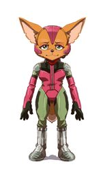  anthro black_nose bodysuit boots brown_body brown_fur canid canine clothing fara_phoenix female fennec_fox footwear fox fur gloves green_eyes handwear joeadok long_ears mammal nintendo skinsuit smile solo star_fox tight_clothing true_fox 