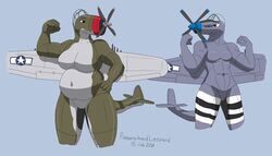  2018 abs aircraft belly big_belly big_breasts breasts charlotte_(panzerschreckleopard) chubuff duo female hi_res living_aircraft living_machine living_vehicle machine musclegut muscular navel not_furry overweight p-47_thunderbolt p-51 panzerschreckleopard slightly_chubby small_breasts thick_thighs vehicle world_war_2 