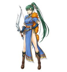  bad_id bad_link bad_twitter_id boots bow_(weapon) breasts dress earrings female fingerless_gloves fire_emblem fire_emblem:_the_blazing_blade fire_emblem_heroes full_body gloves green_eyes green_hair high_ponytail jewelry long_hair looking_at_viewer lyn_(brave_lady)_(fire_emblem) lyn_(fire_emblem) medium_breasts official_art ponytail simple_background smile solo standing very_long_hair weapon white_background yamada_koutarou 