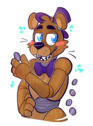  2018 alpha_channel animatronic blush blush_stickers bow_(feature) bow_tie clothing coin digital_media_(artwork) five_nights_at_freddy&#039;s freddy_fazbear&#039;s_pizzeria_simulator front_view half-length_portrait hand_on_hip hat headgear headwear lagomorph machine male mammal portrait robot rockstar_freddy_(fnaf) scottgames simple_background solo top_hat toy-bonnie transparent_background 