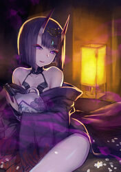  emoshon fate/grand_order horns kimono open_shirt shuten_douji_(fate/grand_order) 