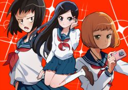  3girls black_hair brown_hair kurata_tome mezato_ichi mob_psycho_100 multiple_girls takane_tsubomi 