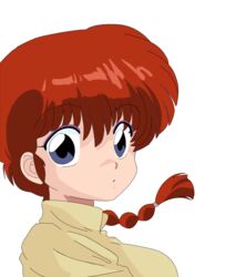  blue_eyes braid female portrait ranma-chan ranma_1/2 red_hair rule_63 saotome_ranma single_braid solo suika_(swimy0pe0u_u0s) 