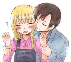  artist_request blonde_hair blush claire_(harvest_moon) harvest_moon lowres trent_(harvest_moon) you_gonna_get_raped 