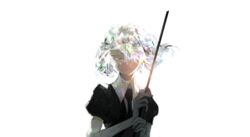  1other androgynous collared_shirt colored_eyelashes commentary_request crystal diamond_(houseki_no_kuni) elbow_gloves eyelashes floating_hair gem_uniform_(houseki_no_kuni) gloves hair_over_one_eye holding houseki_no_kuni light_smile looking_at_viewer other_focus puffy_short_sleeves puffy_sleeves sad shirt short_hair short_sleeves simple_background solo sparkle swept_bangs toooka upper_body white_background white_hair white_shirt 