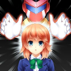  blue_eyes female gloves helmet komimiyako komitsu orange_hair school_uniform uniform 