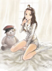  bed character_name commentary_request eden_hunter female genie_(song) girls&#039;_generation hat high_heels k-pop kneeling military military_uniform naval_uniform photoshop_(medium) real_life sm_entertainment socks solo stuffed_animal stuffed_toy taeyeon_(girls&#039;_generation) teddy_bear uniform unworn_hat unworn_headwear 