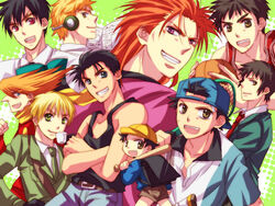  6+boys :d aichou_(ninku) allied_forces annotation_request arc_the_lad axis_powers_hetalia azuki-chan backpack backwards_hat bad_id bad_pixiv_id bag ball bare_shoulders baseball baseball_bat baseball_cap basketball basketball_(object) basketball_uniform belt bemani black_hair black_tank_top blazer blonde_hair blue_headwear blue_shirt book brown_belt brown_eyes brown_hair brown_shorts character_request collared_shirt crossed_arms crossover cup cyborg_009 dto everyone green_eyes green_jacket green_necktie grin hat headphones holding holding_ball holding_baseball_bat holding_book holding_cup holding_racket hyotei_academy hyotei_uniform izumi_kouyou jacket jet_link kita_high_school_uniform kyon long_sleeves male_focus military military_uniform mitsui_hisashi multiple_boys multiple_crossover necktie ninku notebook oerba_yun_fang open_book open_mouth orange_hair partially_annotated photoshop_(medium) pop&#039;n_music purple_eyes racket randoseru red_eyes red_hair red_necktie scar scar_on_cheek scar_on_face school_uniform shirt shishido_ryou short_hair short_sleeves shorts slam_dunk_(series) smile sportswear suzumiya_haruhi_no_yuuutsu takayanagi_ken tank_top teacup teeth tennis_no_ouji-sama tennis_racket tennis_uniform tosh_(arc_the_lad) uniform united_kingdom united_kingdom_(hetalia) upper_teeth_only white_shirt winter_uniform yellow_headwear 