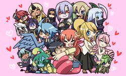  &gt;_&lt; 1boy 6+girls :d ahoge alternate_breast_size animal_ears aonoasuka arachne arthropod_girl bad_id bad_pixiv_id black_hair black_sclera blank_eyes blonde_hair blue_eyes blue_hair blue_skin blue_wings blush_stickers breasts centaur centorea_shianus chibi closed_eyes colored_sclera colored_skin crossed_arms cyclops dark-skinned_female dark_skin demon_girl demon_horns demon_tail detached_sleeves doppel_(monster_musume) doppelganger draco_(monster_musume) dragon_girl dragon_wings drill_hair dryad everyone extra_eyes feathered_wings feathers fingerless_gloves fins formal gills gloves green_eyes green_hair green_wings hair_ornament hairclip harpy head_fins heart hood hoodie horns horse_ears kii_(monster_musume) kurusu_kimihito lala_(monster_musume) lamia light_purple_hair lilith_(monster_musume) long_hair maid_headdress manako medium_breasts mermaid meroune_lorelei miia_(monster_musume) monster_girl monster_musume_no_iru_nichijou ms._smith multiple_girls navel necktie oerba_yun_fang ogre one-eyed open_mouth orange_eyes papi_(monster_musume) pink_background pink_hair plant_girl plant_hair pointy_ears purple_eyes purple_hair rachnera_arachnera raincoat red_eyes red_hair scales scarf shirt short_hair single_horn slime_girl slit_pupils smile snake_bondage spider_girl stitches suit sunglasses suu_(monster_musume) sweatdrop tail taur tentacle_hair tied_shirt tionishia underboob uniform white_hair winged_arms wings yellow_eyes yellow_raincoat zombie zombina_(monster_musume) 