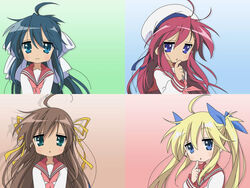  4girls asakura_nemu asakura_nemu_(cosplay) cosplay da_capo izumi_konata lucky_star mizukoshi_moe mizukoshi_moe_(cosplay) multiple_girls parody shirakawa_kotori shirakawa_kotori_(cosplay) yoshino_sakura yoshino_sakura_(cosplay) 