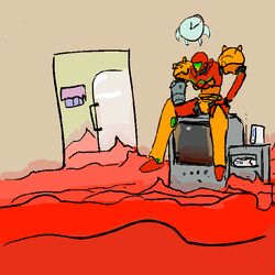  1:1 alien appliance armor electronics female fridge game_console gun hornedrat human kitchen_appliance lava machine mammal metroid metroid_(species) microsoft nintendo nintendo_console not_furry power_armor ranged_weapon red_ring_of_death samus_aran solo varia_suit weapon wii wii_console xbox xbox_360 xbox_360_console xbox_console xbox_game_studios 