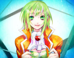  female green_eyes green_hair gumi gumi_(v3_megpoid) looking_at_viewer munyamunya short_hair smile solo vocaloid 