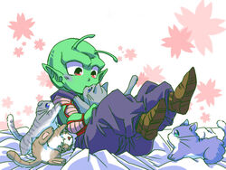  cats chibi dragon_ball dragon_ball feline green_skin piccolo red_eyes 