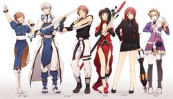  aegis_(persona) alisa_boskonovich alisa_boskonovich_(cosplay) amagi_yukiko android arc_system_works black_hair blazblue blonde_hair blue_eyes boots bracelet braid breasts brown_eyes brown_hair bun_cover china_dress chinese_clothes chipp_zanuff chipp_zanuff_(cosplay) chun-li chun-li_(cosplay) cleavage color_connection commentary company_connection cosplay cross crossover double_bun dress english_commentary female flower gloves grey_eyes grey_hair guilty_gear hair_bun hair_color_connection hair_flower hair_ornament hair_over_one_eye hairband hairstyle_connection hanamura_yousuke hanpetos jewelry joints kirijou_mitsuru kneehighs ky_kiske ky_kiske_(cosplay) lao_jiu litchi_faye_ling litchi_faye_ling_(cosplay) long_hair look-alike medium_breasts multiple_crossover narukami_yuu panda pantyhose parasoul_(skullgirls) parasoul_(skullgirls)_(cosplay) pelvic_curtain persona persona_3 persona_4 red_eyes red_hair robot_joints sash satonaka_chie short_hair skirt skullgirls smile socks spiked_bracelet spikes street_fighter sweater sword tabard tekken thighhighs trait_connection umbrella weapon 