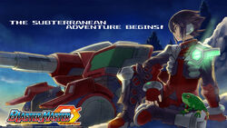  1boy alien black_hair blaster_master_zero english_text fingerless_gloves fred_(blaster_master_zero) frog gloves headset highres jacket jason_frudnick logo looking_afar male_focus military military_vehicle motor_vehicle multicolored_hair natsume_yuji official_art official_wallpaper red_gloves red_jacket short_hair sitting smile sofia_iii streaked_hair tank turtleneck watermark 