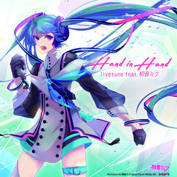  disc_cover garter hatsune_miku headphones hoshima thighhighs vocaloid 