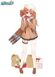  alternate_costume asymmetrical_legwear bag beret black_skirt blush bouquet box brown_hair chinese_commentary coat commentary_request copyright_name drill_hair female flower full_body grocery_bag handbag hat head_tilt heart-shaped_box highres machinery microskirt official_art pantyhose paper_bag purple_eyes rigging shopping_bag short_hair single_leg_pantyhose single_thighhigh skirt solo stmast tashkent_(warship_girls_r) thigh_strap thighhighs torpedo twin_drills uneven_legwear valentine warship_girls_r white_hat white_legwear winter_clothes winter_coat 