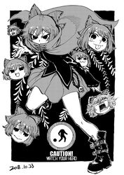  :3 belt_boots bitch_please_(meme) black_background boots bow cape chains commentary covered_mouth dated disembodied_head dot_nose english_text female floating_head grass_root_youkai_network greyscale hair_between_eyes hairbow headless heran_hei_mao long_sleeves looking_at_viewer meme miniskirt monochrome open_mouth sekibanki shirt short_hair skirt surprised tongue tongue_out touhou v-shaped_eyebrows willow yao_ming yukkuri_shiteitte_ne 