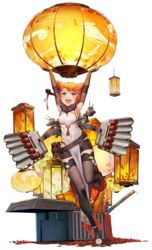  :d animal_ears armpits arms_up belt black_gloves black_legwear blue_eyes breasts china_dress chinese_clothes covered_navel dress elbow_gloves female fingerless_gloves full_body gloves hair_ornament hairclip laffey_(warship_girls_r) lantern official_art open_mouth orange_hair pandea_work paper_lantern pelvic_curtain pipe rigging short_hair short_shorts shorts shorts_under_dress small_breasts smile solo standing standing_on_one_leg thighhighs torpedo_tubes transparent_background warship_girls_r white_dress 