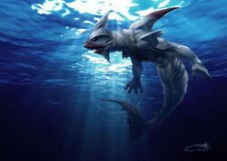  abs ambiguous_gender barraki bionicle blood bodily_fluids distracting_watermark fish lego marine navel open_mouth pridak scary shark solo teeth the-ht-wacom-man underwater water watermark 