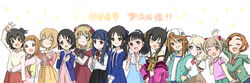  akagi_miria animal_print baseball_cap black_hair blonde_hair blue_hair blunt_bangs bow brown_eyes cardigan closed_eyes dress frills fukuyama_mai green_eyes hair_ornament hairbow hairclip hat ichihara_nina idolmaster idolmaster_cinderella_girls idolmaster_cinderella_girls_u149 jacket koga_koharu l.m.b.g_(idolmaster) leopard_print long_hair matoba_risa megabee_e multiple_girls neck_ribbon one_eye_closed open_mouth orange_eyes orange_hair ponytail red_eyes ribbon ryuzaki_kaoru sajo_yukimi sakurai_momoka sasaki_chie short_hair skirt sparkle tachibana_arisu twintails v white_background yellow_eyes yokoyama_chika yusa_kozue yuuki_haru 