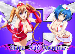  cleavage erect_nipples highschool_dxd nurse shadowart shidou_irina wings xenovia_quarta 