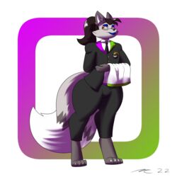  1:1 absurd_res anthro butler canid canine femboy fox hi_res mac-daddy male mammal solo 