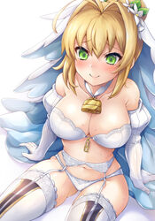  cleavage fate/grand_order saber_bride saber_extra samoore 