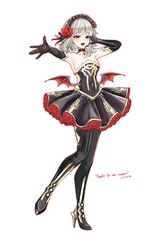  absurdres alternate_costume armpits bare_shoulders breasts commission female fire_emblem fire_emblem_heroes full_body high_heels highres idol medium_breasts osiri_siri_siri skeb_commission solo veronica_(fire_emblem) white_hair 