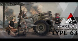  3girls artillery binoculars blonde_hair boots clipboard combat_boots dog_tags ear_protection fingerless_gloves girls&#039;_frontline gloves highres letterboxed long_hair mai_(xskdizzy) meme_attire multiple_girls original pants rabbit red_eyes short_hair short_twintails skirt stuffed_toy sweater_under_jacket towed_artillery twintails virgin_killer_sweater weapon 