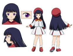  angelic_layer black_hair kobayashi_hatoko purple_eyes school_uniform seifuku serafuku 