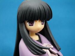  black_hair female figure gradient gradient_background kurosaki_sayoko mahoraba photo purple_eyes solo 