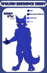 anthro blue_body blue_fur canid canine canis color_swatch eyewear fen_(character) fur glasses hi_res male mammal model_sheet phenris solo tail wolf wolfen