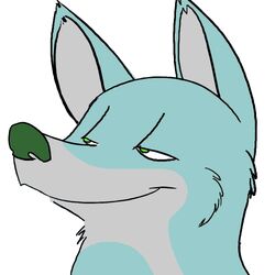 1:1 2010 2d_animation ambiguous_gender animated big_ears blue_body blue_fur canid canine feral fox fur green_eyes low_res mammal shenanigans short_playtime smile solo teeth tongue