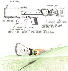 chainsaw concept_art english_text not_furry power_tool ranged_weapon rocket rocket_launcher schematics simple_background speed text tools unknown_artist weapon what white_background zero_pictured