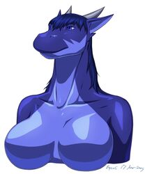 2009 anthro breasts despina dragon equus female half-length_portrait mythological_creature mythological_scalie mythology non-mammal_breasts portrait scalie simple_background solo white_background